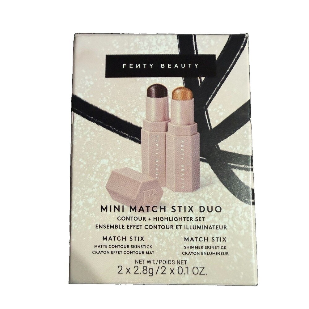 Fenty Beauty Match Stix Mini Contour Highlighter Duo Longwear Ebony/Crown'D New